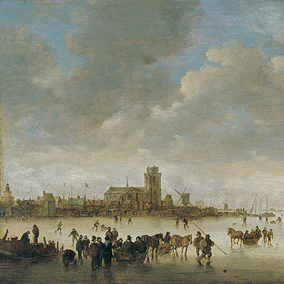 چشم انداز زمستانی و چهره هایی در برف